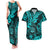 Hawaii Shaka Sign Couples Matching Tank Maxi Dress and Hawaiian Shirt Polynesian Pattern Turquoise Version LT01 Turquoise - Polynesian Pride