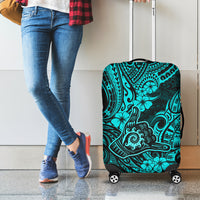 Hawaii Shaka Sign Luggage Cover Polynesian Pattern Turquoise Version LT01 - Polynesian Pride