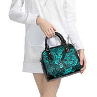 Hawaii Shaka Sign Shoulder Handbag Polynesian Pattern Turquoise Version LT01 - Polynesian Pride