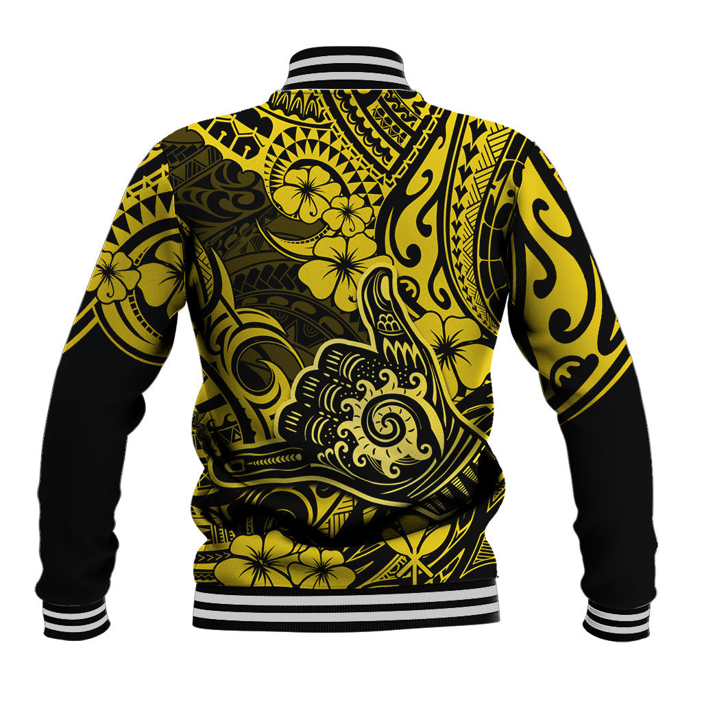 Hawaii Shaka Sign Baseball Jacket Polynesian Pattern Yellow Version LT01 - Polynesian Pride