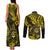 Hawaii Shaka Sign Couples Matching Tank Maxi Dress and Long Sleeve Button Shirts Polynesian Pattern Yellow Version LT01 - Polynesian Pride