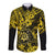 Hawaii Shaka Sign Long Sleeve Button Shirt Polynesian Pattern Yellow Version LT01 Unisex Yellow - Polynesian Pride