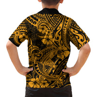 Hawaii Shark Hawaiian Shirt Polynesian Pattern Gold Version LT01 - Polynesian Pride