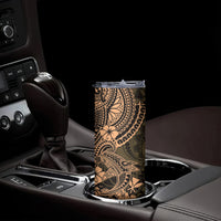 Hawaii Shark Skinny Tumbler Polynesian Pattern Gold Version