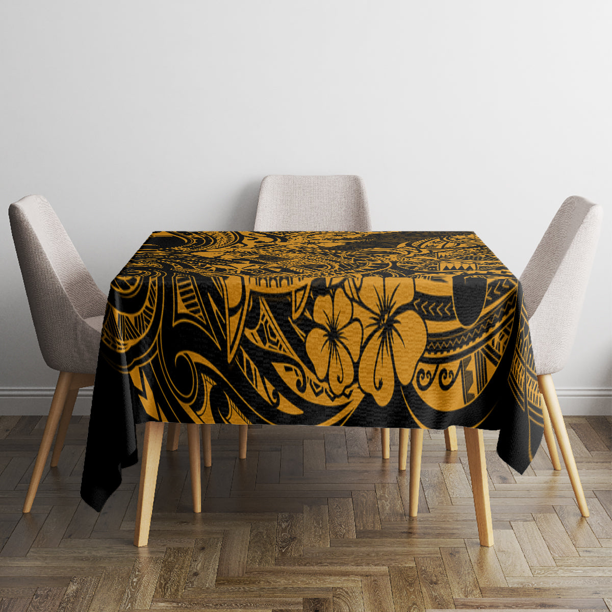 Hawaii Shark Tablecloth Polynesian Pattern Gold Version LT01 - Polynesian Pride