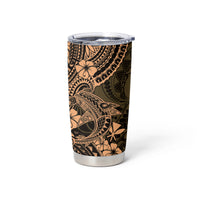 Hawaii Shark Tumbler Cup Polynesian Pattern Gold Version