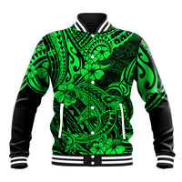 Hawaii Shark Baseball Jacket Polynesian Pattern Green Version LT01 Unisex Green - Polynesian Pride