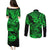 Hawaii Shark Couples Matching Puletasi Dress and Long Sleeve Button Shirts Polynesian Pattern Green Version LT01 - Polynesian Pride