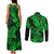 Hawaii Shark Couples Matching Tank Maxi Dress and Long Sleeve Button Shirts Polynesian Pattern Green Version LT01 - Polynesian Pride
