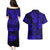 Hawaii Shark Couples Matching Puletasi Dress and Hawaiian Shirt Polynesian Pattern Navy Blue Version LT01 - Polynesian Pride