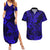 Hawaii Shark Couples Matching Summer Maxi Dress and Hawaiian Shirt Polynesian Pattern Navy Blue Version LT01 Blue - Polynesian Pride