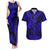 Hawaii Shark Couples Matching Tank Maxi Dress and Hawaiian Shirt Polynesian Pattern Navy Blue Version LT01 Blue - Polynesian Pride