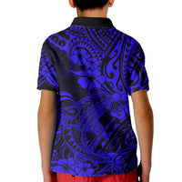 Hawaii Shark Kid Polo Shirt Polynesian Pattern Navy Blue Version LT01 - Polynesian Pride