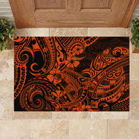 Hawaii Shark Rubber Doormat Polynesian Pattern Orange Version LT01 - Polynesian Pride