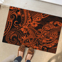 Hawaii Shark Rubber Doormat Polynesian Pattern Orange Version LT01 - Polynesian Pride
