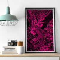 Hawaii Shark Canvas Wall Art Polynesian Pattern Pink Version LT01 - Polynesian Pride