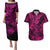 Hawaii Shark Couples Matching Puletasi Dress and Hawaiian Shirt Polynesian Pattern Pink Version LT01 Pink - Polynesian Pride
