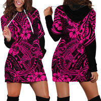 Hawaii Shark Hoodie Dress Polynesian Pattern Pink Version LT01 - Polynesian Pride