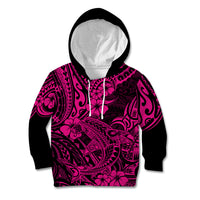 Hawaii Shark Kid Hoodie Polynesian Pattern Pink Version LT01 Pink - Polynesian Pride