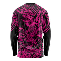 Hawaii Shark Long Sleeve Shirt Polynesian Pattern Pink Version LT01 - Polynesian Pride