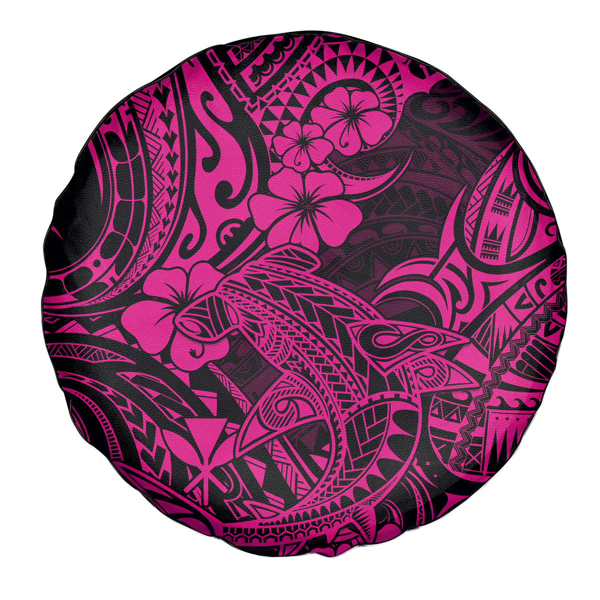 Hawaii Shark Spare Tire Cover Polynesian Pattern Pink Version LT01 Pink - Polynesian Pride