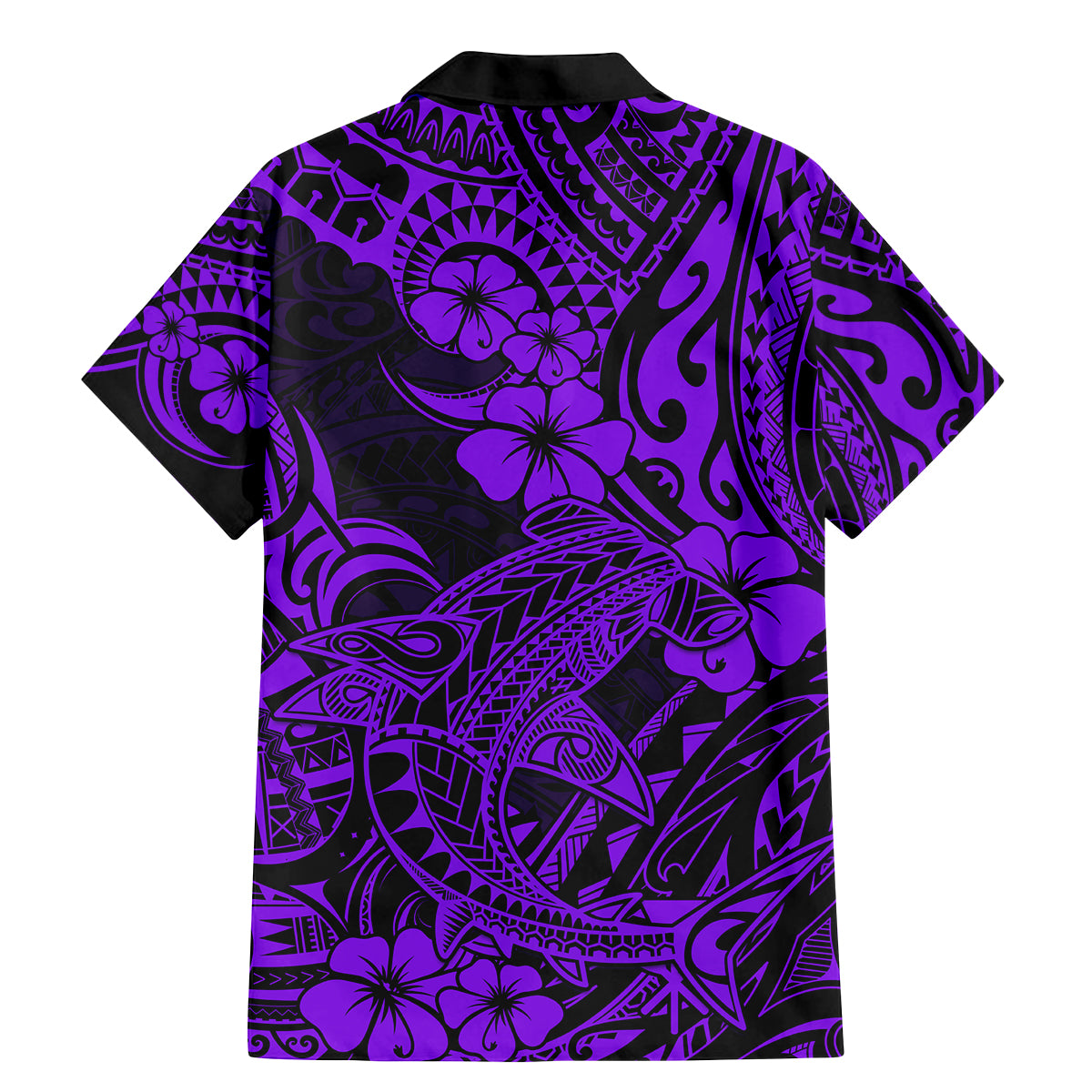 Hawaii Shark Family Matching Mermaid Dress and Hawaiian Shirt Polynesian Pattern Purple Version LT01 - Polynesian Pride