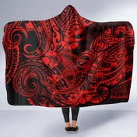 Hawaii Shark Hooded Blanket Polynesian Pattern Red Version LT01 - Polynesian Pride