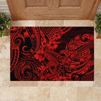 Hawaii Shark Rubber Doormat Polynesian Pattern Red Version LT01 - Polynesian Pride