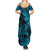 Hawaii Shark Summer Maxi Dress Polynesian Pattern Sky Blue Version LT01 - Polynesian Pride