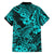 Hawaii Shark Family Matching Summer Maxi Dress and Hawaiian Shirt Polynesian Pattern Turquoise Version LT01 - Polynesian Pride