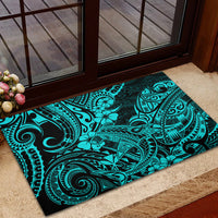 Hawaii Shark Rubber Doormat Polynesian Pattern Turquoise Version LT01 - Polynesian Pride
