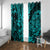 Hawaii Shark Window Curtain Polynesian Pattern Turquoise Version LT01 - Polynesian Pride
