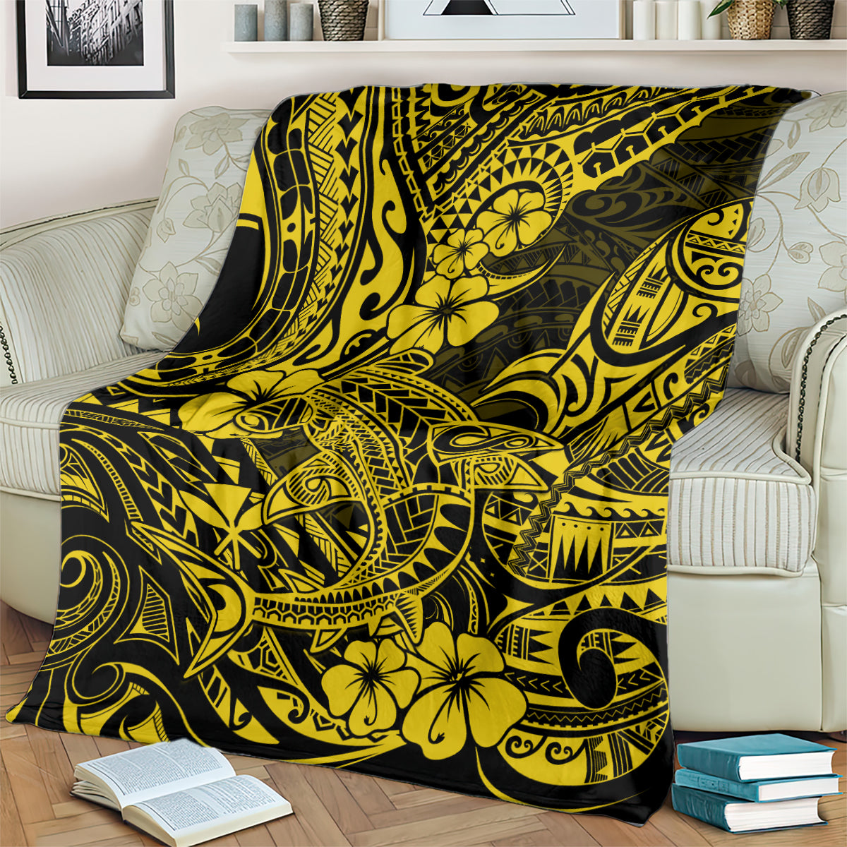 Hawaii Shark Blanket Polynesian Pattern Yellow Version LT01 - Polynesian Pride