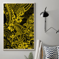 Hawaii Shark Canvas Wall Art Polynesian Pattern Yellow Version LT01 - Polynesian Pride