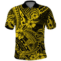 Hawaii Shark Polo Shirt Polynesian Pattern Yellow Version LT01 Yellow - Polynesian Pride