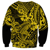 Hawaii Shark Sweatshirt Polynesian Pattern Yellow Version LT01 - Polynesian Pride