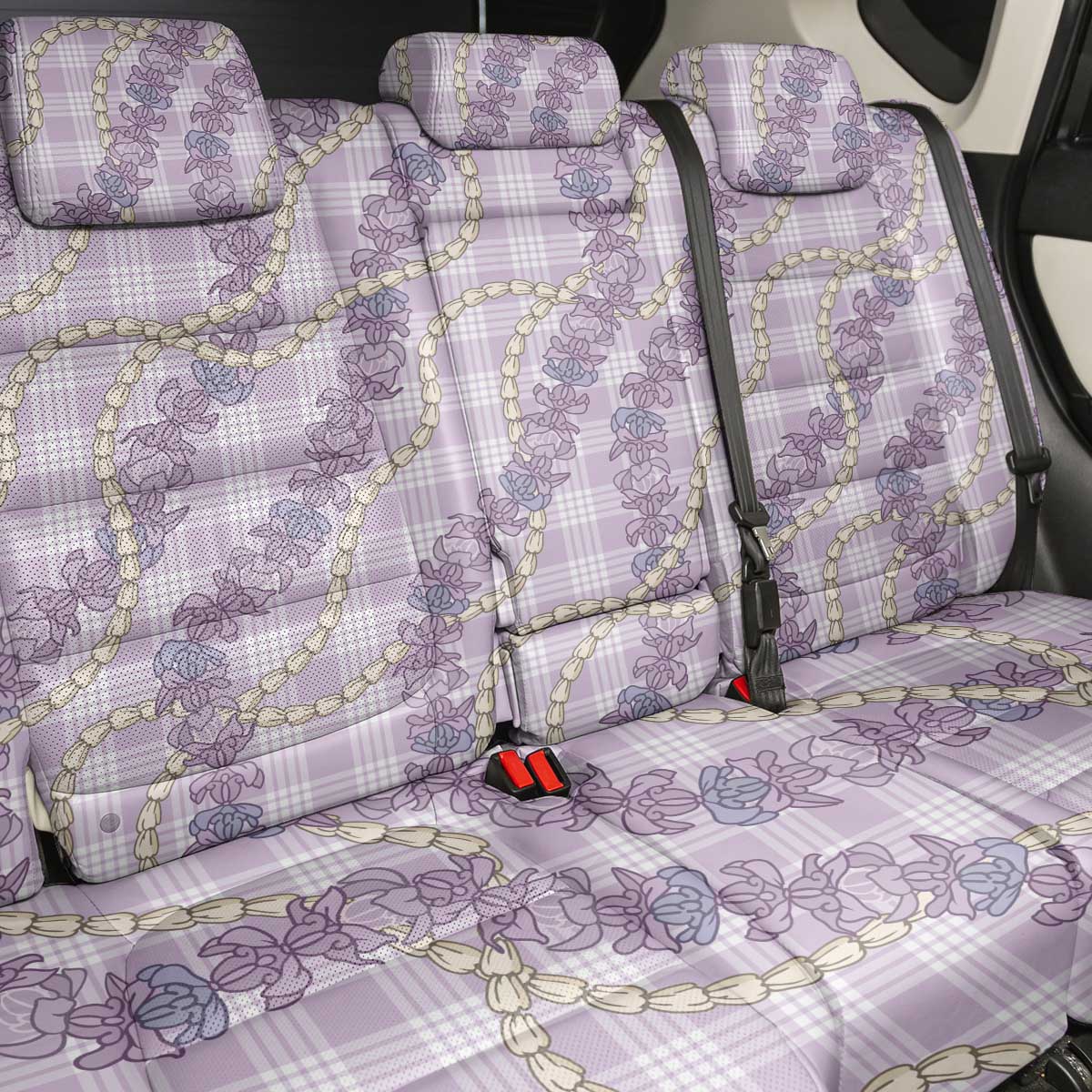 Pua Kalaunu Lei Back Car Seat Cover Palaka Pattern