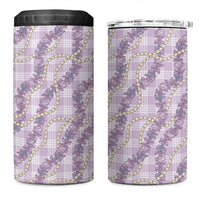 Pua Kalaunu Lei 4 in 1 Can Cooler Tumbler Palaka Pattern