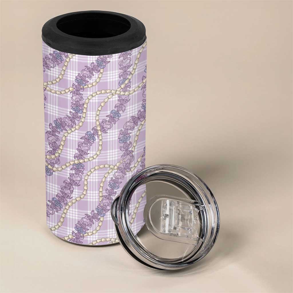 Pua Kalaunu Lei 4 in 1 Can Cooler Tumbler Palaka Pattern
