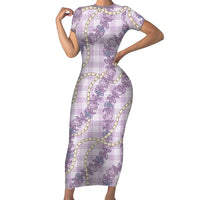 Pua Kalaunu Lei Family Matching Short Sleeve Bodycon Dress and Hawaiian Shirt Palaka Pattern