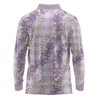 Pua Kalaunu Lei Long Sleeve Polo Shirt Palaka Pattern LT01 - Polynesian Pride