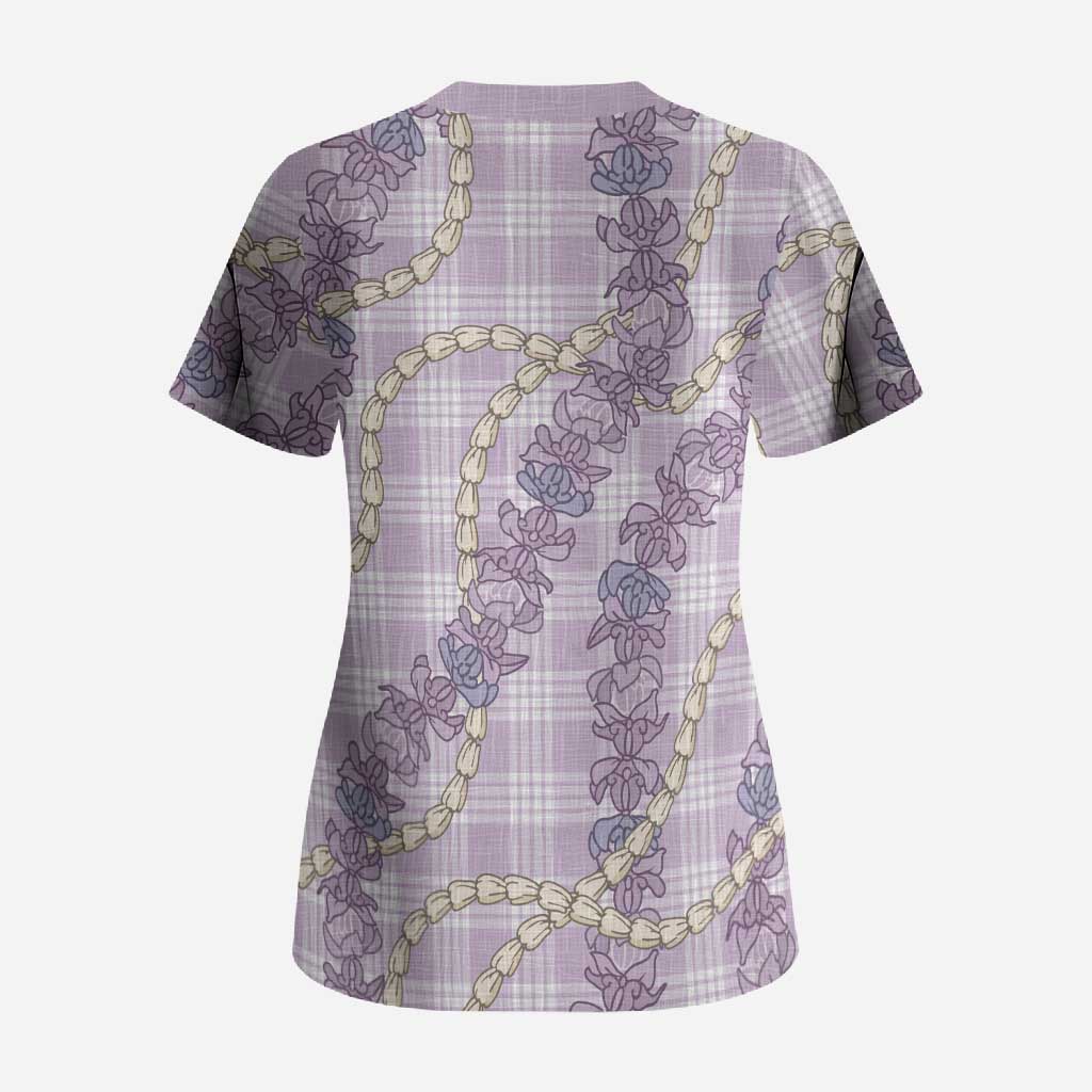 Pua Kalaunu Lei Scrub Top Palaka Pattern LT01 - Polynesian Pride