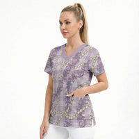 Pua Kalaunu Lei Scrub Top Palaka Pattern LT01 - Polynesian Pride