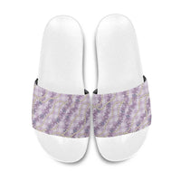 Pua Kalaunu Lei Slide Sandals Palaka Pattern
