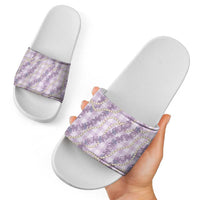 Pua Kalaunu Lei Slide Sandals Palaka Pattern