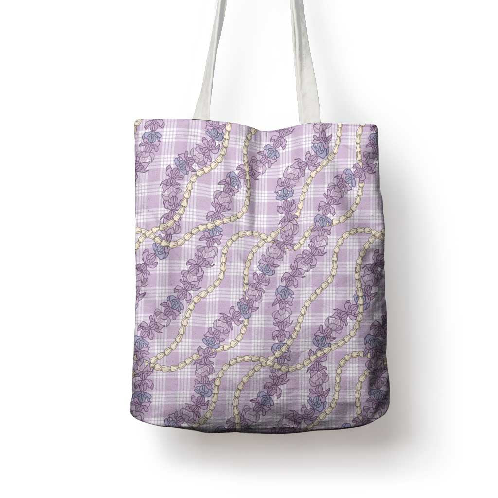 Pua Kalaunu Lei Tote Bag Palaka Pattern