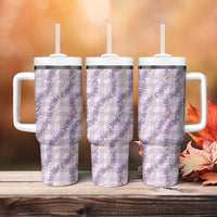 Pua Kalaunu Lei Tumbler With Handle Palaka Pattern
