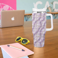 Pua Kalaunu Lei Tumbler With Handle Palaka Pattern