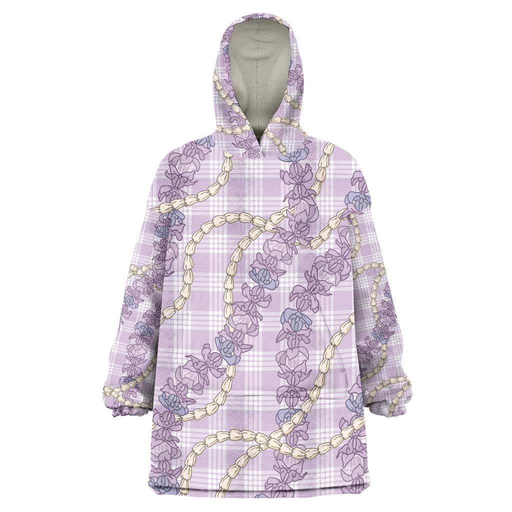 Pua Kalaunu Lei Wearable Blanket Hoodie Palaka Pattern