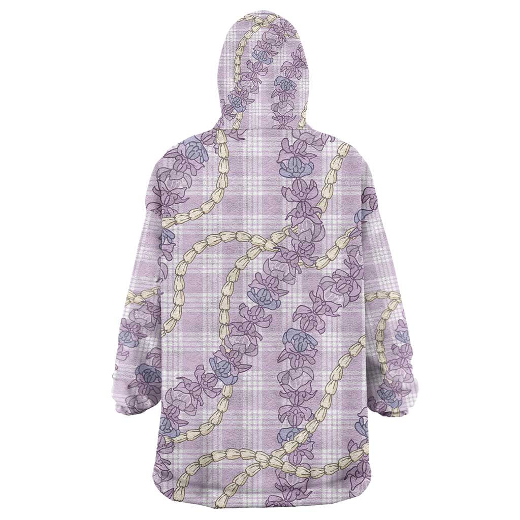Pua Kalaunu Lei Wearable Blanket Hoodie Palaka Pattern